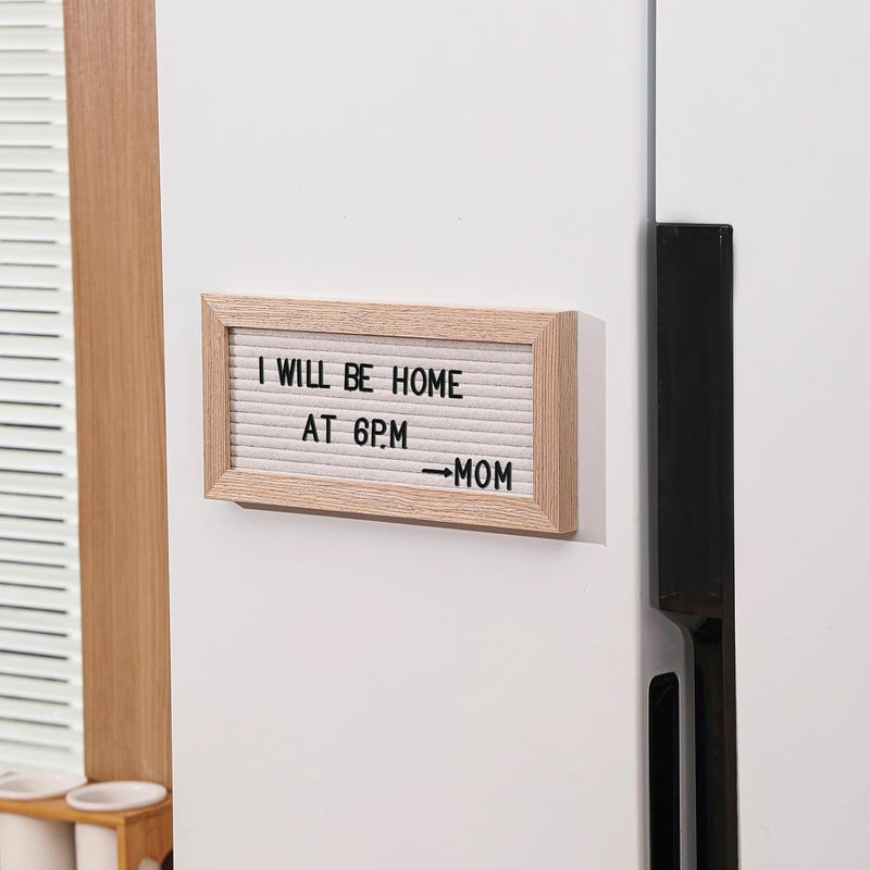 G GAMIT Small Magnetic Felt Letter Board 11x5Inch with Changeable Letters and Numbers, Message board Letter Sign Board in Wood Frame for Anoucement&Notification(White) - Image 3